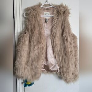 Faux Fur Vest - Cream